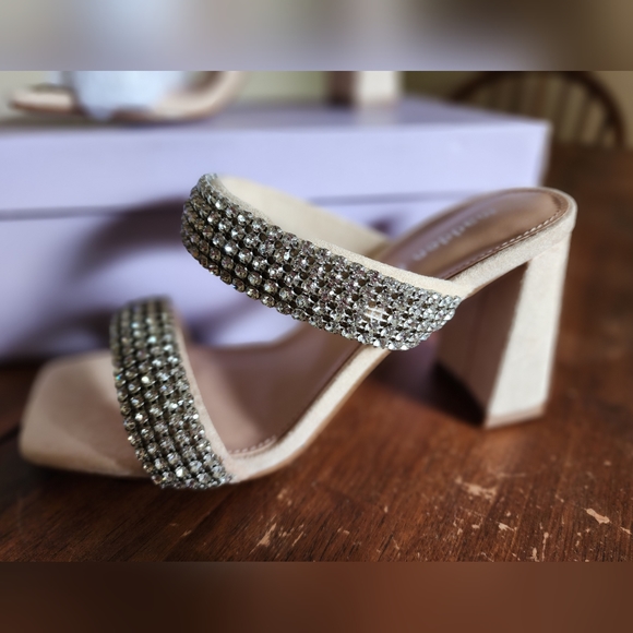 Madden Girl Rhinestone Block Heel Sandals - Picture 11 of 12